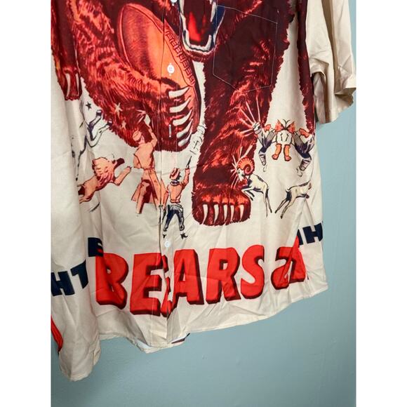 NWT Novelty Bears button up polo top large print graphic top - Picture 5 of 8